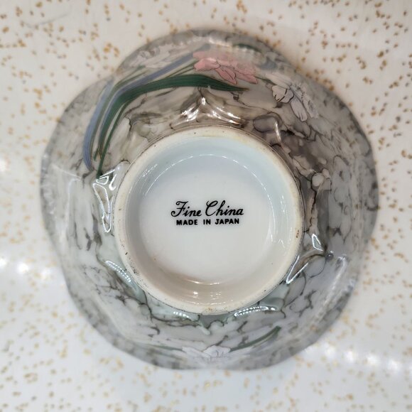 Fine China Grey Floral Lotus Bowl - Picture 8 of 8